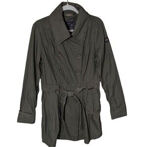 DreiMaster cotton double breasted military- esque utility trench coat Large